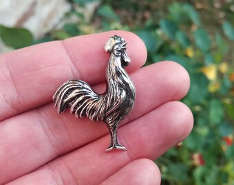Broche Ancienne En Argent Avec Coq De Montre XVIIIe Siècle - Occasion, Style Vintage