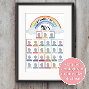DIGITAL - Danke Lehrer Klasse Regenbogen Foto Collage
