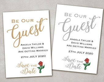 Disney World Save The Dates Save The Date Fairytale Wedding Etsy