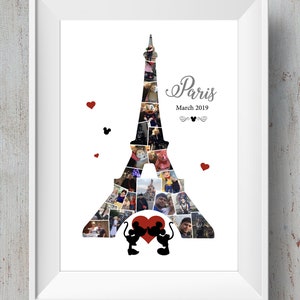 Disney Paris, Wieża Eiffla, Francja - Fotomontaż Myszki Miki i Minnie
