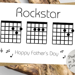 Rockstar DAD Guitar Chord Vaderdag A5-kaart