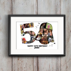 Star Wars Darth milestone Birthday Photo collage 30th/40th/50th/60th/70th/80th