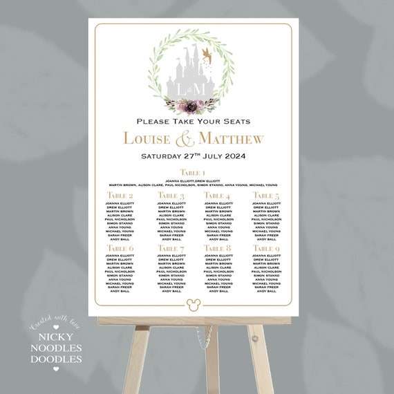 Enchanted Castle_Personalised Table seating Plan