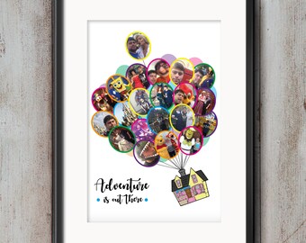 Disney Up House & Balloons  Photo Collage - Adventure is out there
