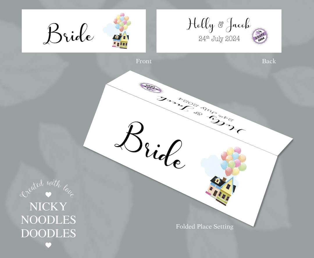 8 X Personalised Place Settings_up Themed - Etsy