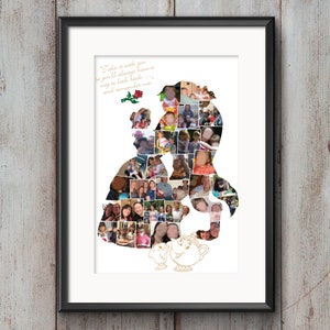 Beauty and Beast Photo Collage holds 30 photos