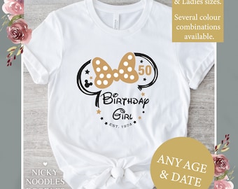 Disney Birthday Girl Personalised T-Shirt