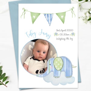 10 x Cartes d’annonce de naissance de bébé garçon avec enveloppes