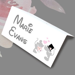 8 x Personalised Place settings_Disney Minnie/Mickey Mouse Kissing Wedding