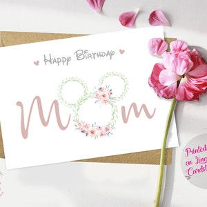 Tarjeta de cumpleaños tamaño A5 con cabeza de Minnie