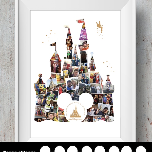 Disney Mickey Photo Montage Castello / Collage Disney / Topolino