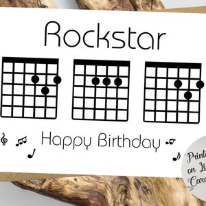Rockstar DAD Guitar Chord Verjaardag A5-kaart
