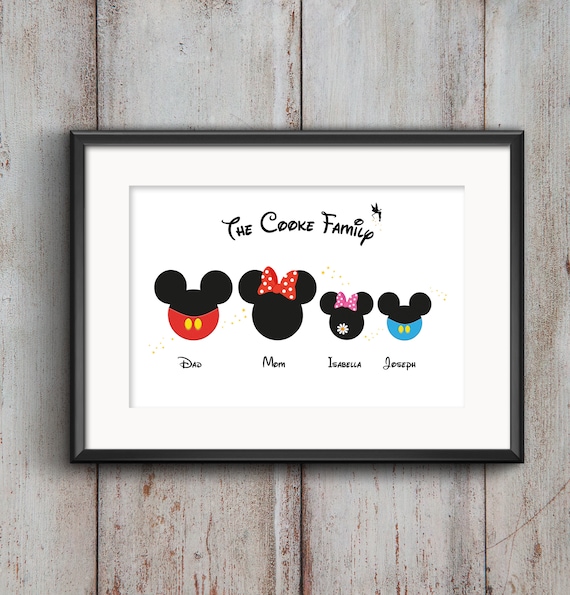 Disney Minnie Mickey Family Print - Etsy