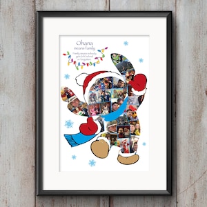 Winter holiday Christmas Stitch Photo Collage holds 25 photos