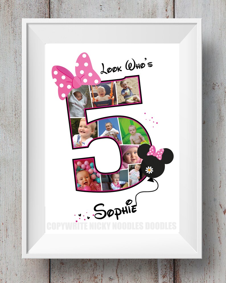 Disney Minnie Birthday Photo Montage collage