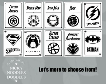 Comic Book Superhero_ Table Name Cards A6