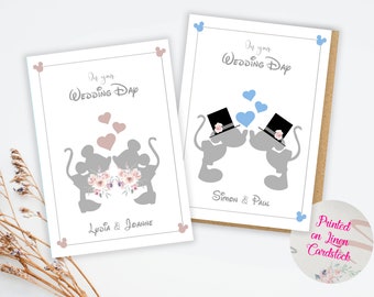 Personalised Disney Mr & Mr Engagement Anniversary Gay Wedding Mickey gift LGBT