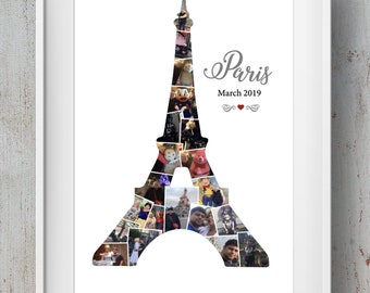 Paris, Eiffle Tower, France - Holiday Destination Photo Montage collage