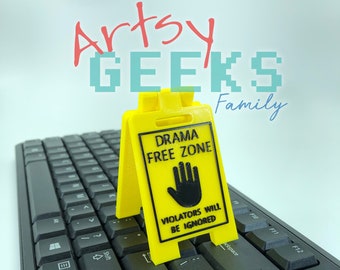 ドラマフリーゾーン - オフィスミニサイン - ミニフロアスタンド - 3Dプリント