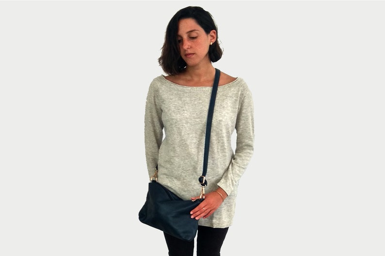 Large Shoulder Bag Large Vegan Bag Bag for Work Tote Bag with a Clutch Vegan Leather Bag Blue Bucket Bag Hobo Bag Vegan Bag Gift