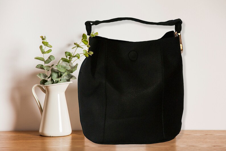 Large Shoulder Bag Large Vegan Bag Bag for Work Tote Bag with a Clutch Vegan Leather Bag Blue Bucket Bag Hobo Bag Vegan Bag Gift