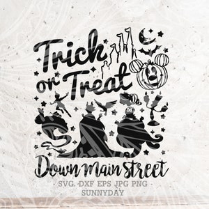 Doçura ou travessura Svg, Doçura ou travessura na rua principal Svg, arquivo Svg de Halloween DXF silhueta impressão corte cricut SVG design de camiseta SVG