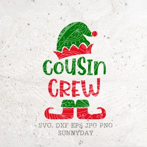 Navidad primo tripulación svg, Navidad SVG archivo, DXF silueta impresión vinilo Cameo Cricut corte camiseta diseño, elfo svg, elfos Cousins camisa