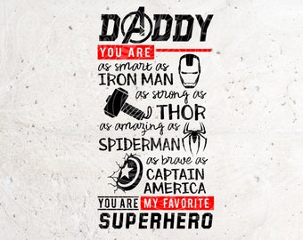 Superhero Daddy Svg File, DXF Silhouette Print Vinyl Cricut Cutting SVG T shirt Design, Dad svg, Väter Tag svg, Superhero Dad, Super Dad svg