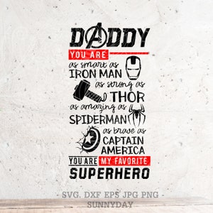 Superhero Daddy Svg File, DXF Silhouette Print Vinyl Cricut Cutting SVG T shirt Design, Dad svg, Väter Tag svg, Superhero Dad, Super Dad svg