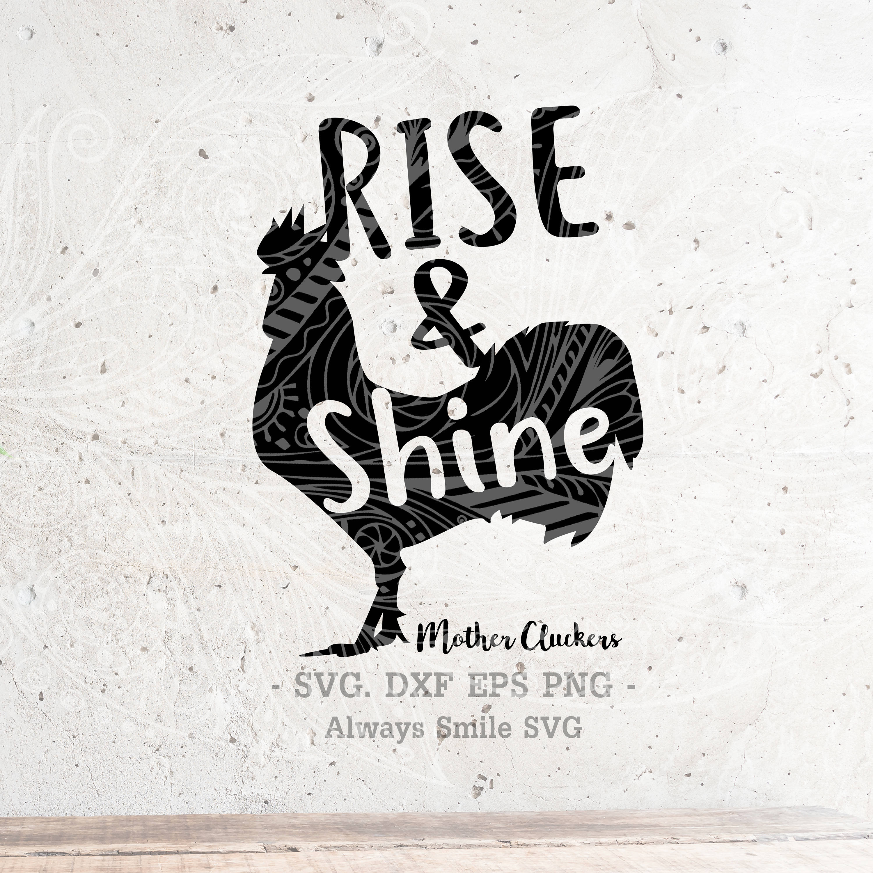 Rise and Shine Mother Cluckers SVG File Rooster Farm Chicken | Etsy