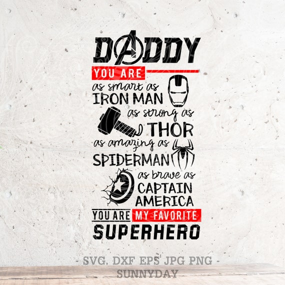 Download Superhero Daddy Svg Filedxf Silhouette Print Vinyl Cricut Etsy