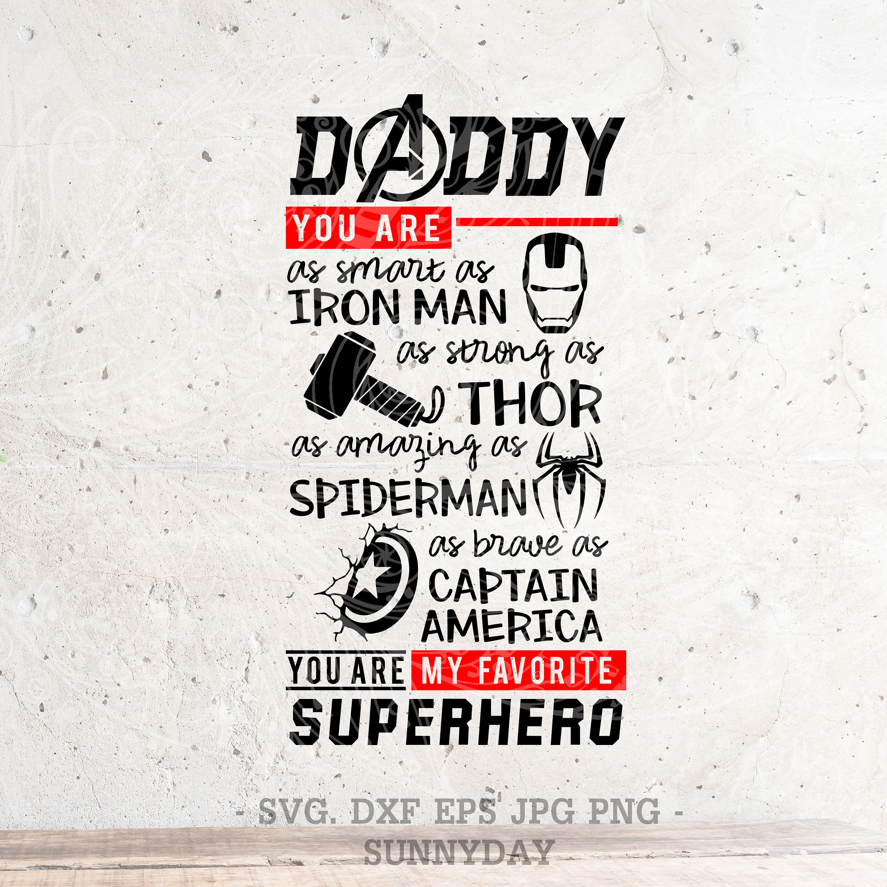 Superhero Daddy Svg File,DXF Silhouette Print Vinyl Cricut Cutting SV…