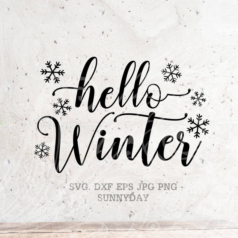Download Hello Winter Svg Christmas SVG File Silhouette Print Vinyl | Etsy