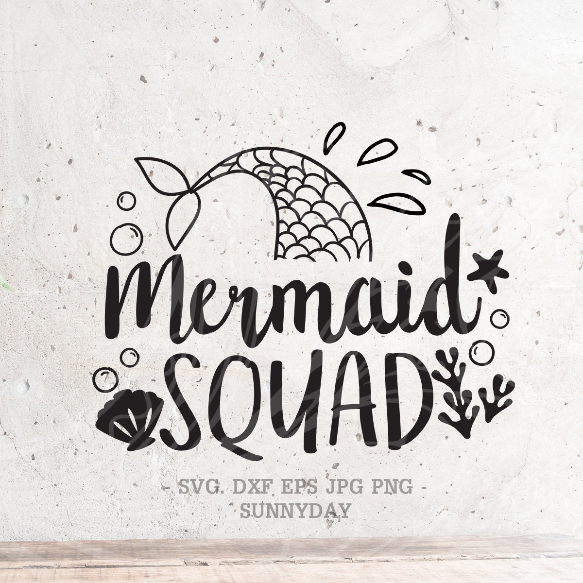 Mermaid Squad SVG Mermaid Svg File DXF Silhouette Print - Etsy