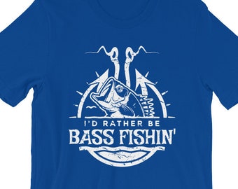 Bass Fishing Shirt, Mi piacerebbe essere pesca, Giorno dei Padri, Pesca d'acqua dolce, Grande Bocca Bass, Bass Pesce TShirt, Bass Fisherman Regalo