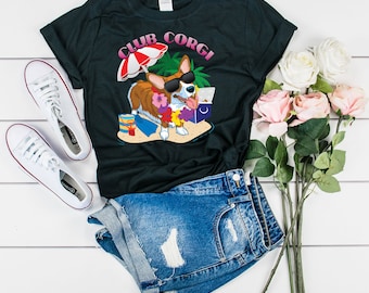 Club Corgi T-Shirt, Cute Funny Corgi Tee Shirt, Gift Idea for Corgi Dog Loving Owner, Corgi Gift, Corgi Shirt, Corgi TShirt