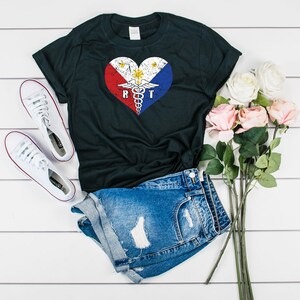 Filipino Radiologist Flag T-Shirt, Pinoy Radiology Tech Love Shirt, Rad Tech Filipino PHI Caduceus  Souvenir Tee Shirt, Caduceus Gift