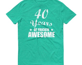 O'Fishally 40 Years Old Fishing 40th Birthday T-Shirt For Men & Women | Made In USA | Plus Sizes XL To 6XL
