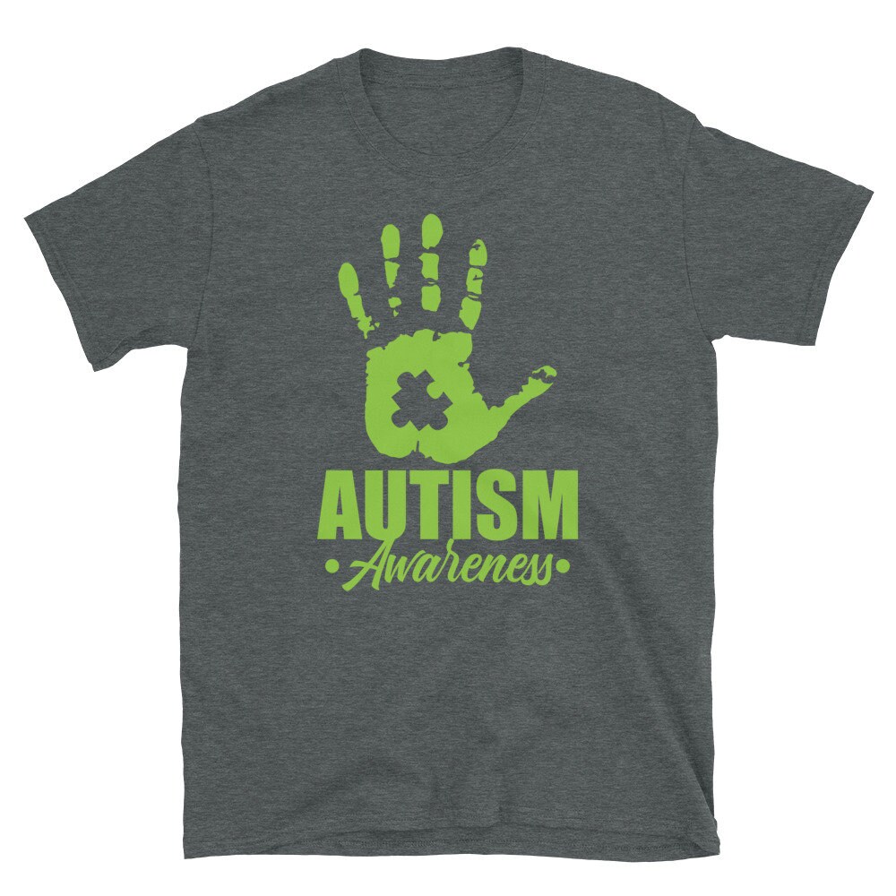 Women's Autism Awareness T-Shirt - Be Kind Puzzle Graphic Tee (Dark Grey)