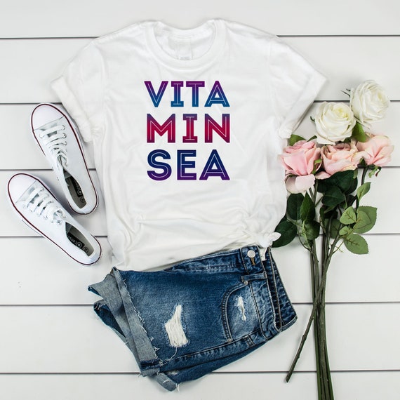 Vitamin Sea Shirt, Summer Vacation, Beach Lover, Beaching, Beach Bum TShirt, Fun Summer Shirt, Beach TShirt, Workout T Shirt, Summer Gift