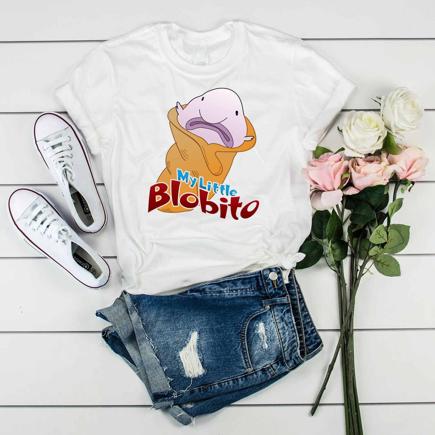  Blobfish The Underwater Mascot Cute Blobfish Long Sleeve  T-Shirt : Clothing, Shoes & Jewelry