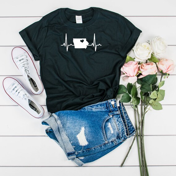 Iowa Home Is Where The Heart Is T-Shirt Iowa Map Iowa Home Is Where The Heart Is T-Shirt Iowa Map