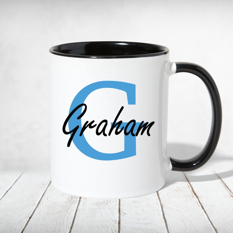 Monogram Mugs Initials Personalized Name With Initial Mugs Etsy