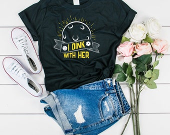 Mens Pickleball T-Shirt, Funny Pickleball, I Dink With Her, Dink, Pickle Ball, Pickleball Couples, Tank Top, Hoodie, Pickleball Gifts