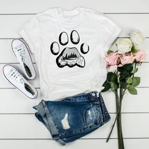 Camping Shirt, Camping With My Dog, Dog Camp Shirt, Dog Owner Camping, Dog Paw Nature , Camper's Gift, Dog Camping, Dog and Girl Camping