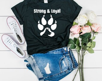 German Shepherd Dog Paw T-Shirt, Strong and Loyal German Shepherd Tee Shirt, Dog Shirt, Paw Print Tees, Ideal Gift for Dog Lovers and Owner