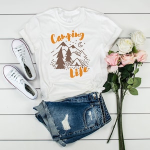Camping Life Shirt, Living The Camp Life, Camping Gear TShirt, Camping in Mountains, Camper&#39;s Gift, Gift For Camper, Outdoorman Life