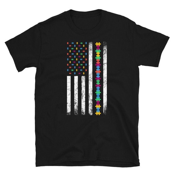 Autism American Flag Puzzle Autism Awareness Gift T-Shirt Autism American Flag Puzzle Autism Awareness Gift T-Shirt