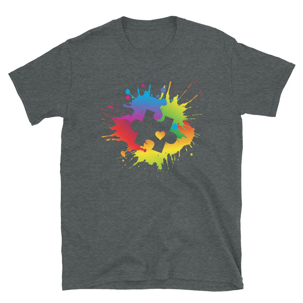 Autism Awareness Puzzle Colorful Rainbow Splatter Gift - Etsy