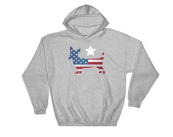 American Chiweenie Hoodie, Patriotic American Flag, Chiweenie Dog Gift